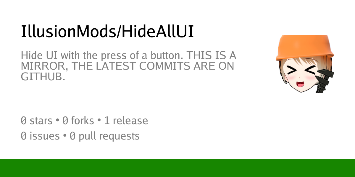 IllusionMods/HideAllUI: Hide UI with the press of a button. THIS IS A ...