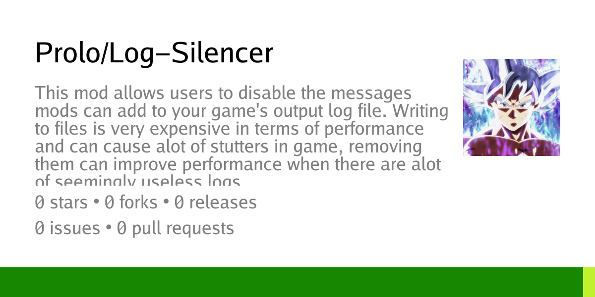 Prolo/Log-Silencer: This mod allows users to disable the messages mods ...