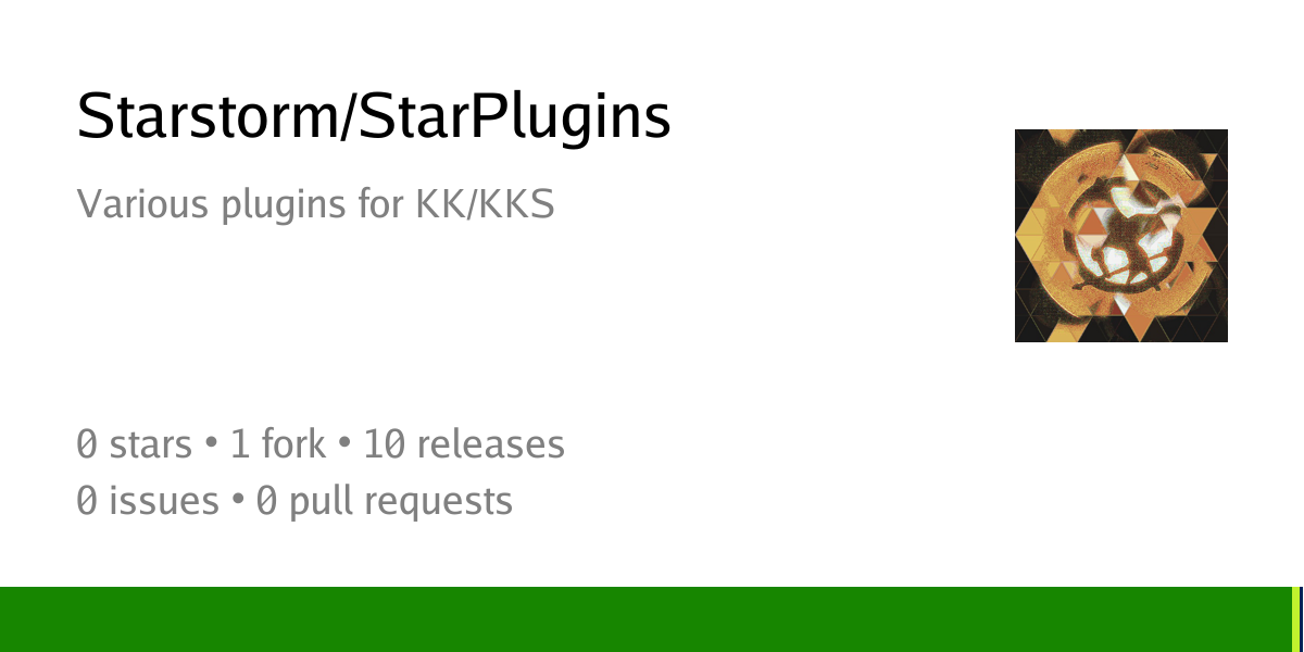 Starstorm/StarPlugins: Various plugins for KK/KKS - GitGoon: Git for ...